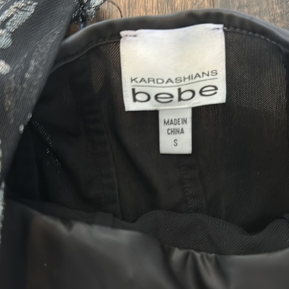 Bebe Black Corset Feather Mini Dress Size S - Picture 7 of 9